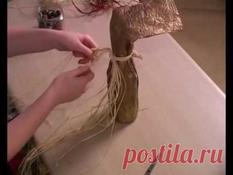 How to wrap a bottle champagne