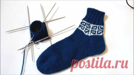 Я вяжу узор на носках ленивым жаккардом | CatDogSweatr | Яндекс Дзен