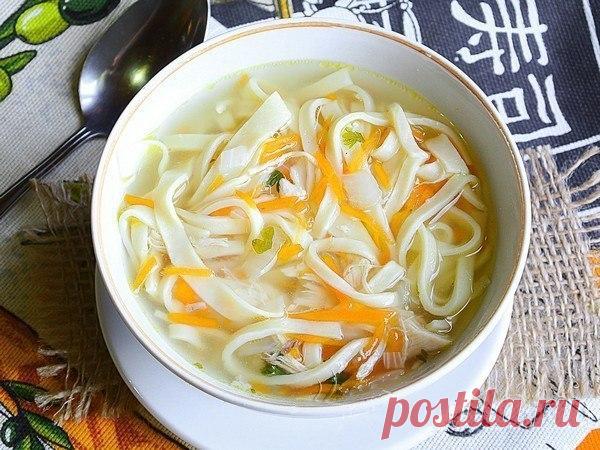 Лапша домашняя с курицей Ингредиенты (на 2 литра):
стакан муки в/с;
1 крупное яйцо либо 1 яйцо + желток (зависит от размера яиц);
¼ ч. ложка соли;
2 ст. ложки растительного масла;
куриная грудка;
1 морковь;
1 луковица;
соль, …