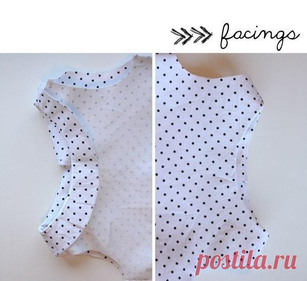 Обработка горловины обтачкой 

Чтобы обработать срез горловины без использования полного подклада можно воспользоваться этим экономичным способом, который не будет утяжелять вам ткань! 

Также этот способ подойдет для обработки проймы рукавов.