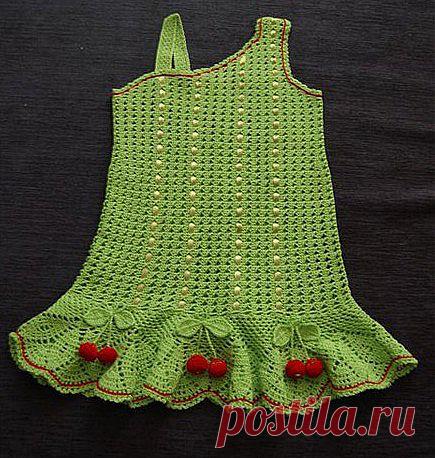 Сарафанчик с вишнями крючком.
