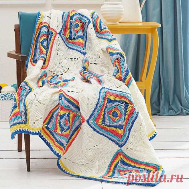5 несложных красивых пледов крючком. Описание и схемы | Paradosik_Handmade Пульс Mail.ru Вяжем пледы крючком. 5 интересных вариантов, с описанием и схемами вязания в хорошем качестве.