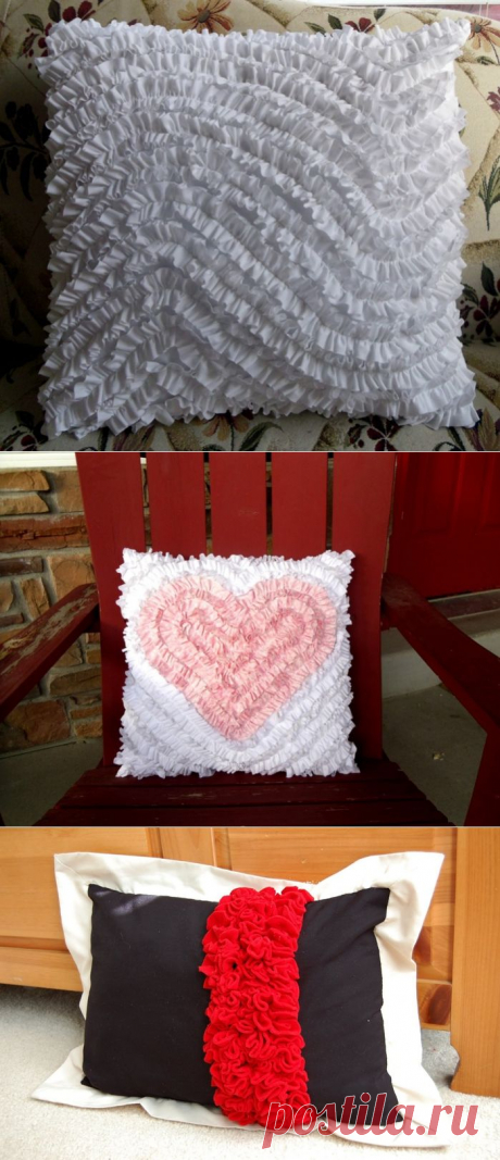 Рюши-оборки для подушек. Ruffles, frills for pillows ~ HandMadiya.com