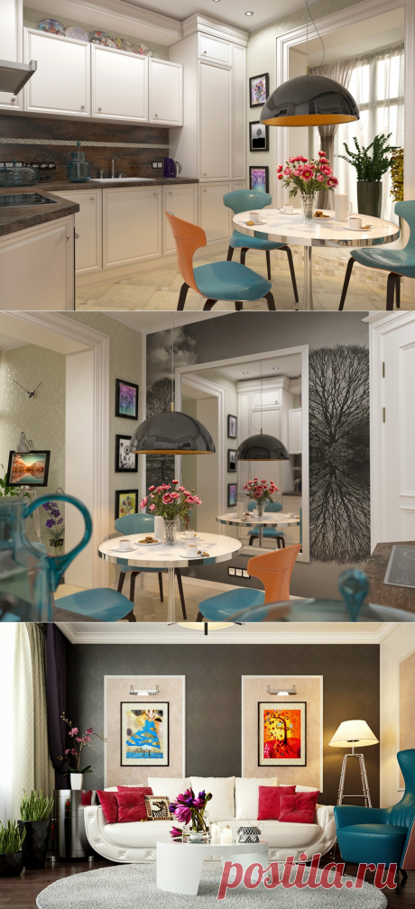 Неоклассика с артистическим налётом на 33 м2 от Studio FD - Дизайн интерьеров | Идеи вашего дома | Lodgers