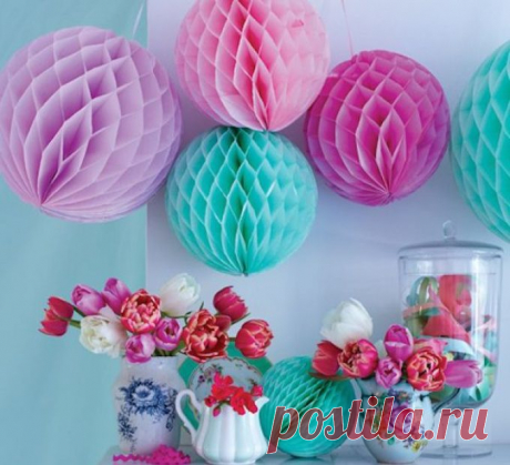 Китайские шары из бумаги, крепированной бумаги, шары-соты своими руками