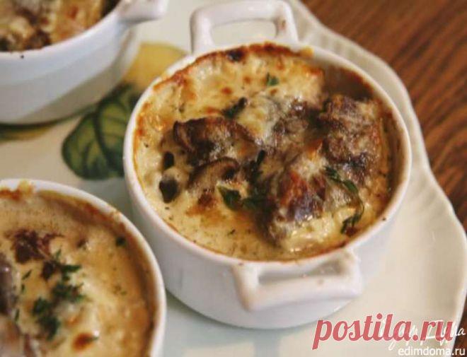 ЖУЛЬЕН С КУРИНОЙ ПЕЧЕНЬЮ И ГРИБАМИ