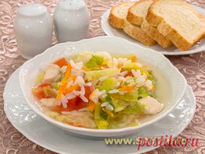 Суп с савойской капустой и рисом