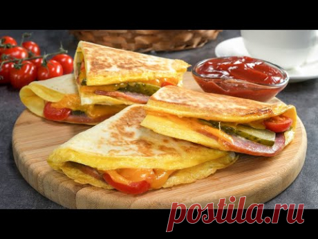 Идеальный быстрый рецепт! ЛЕПЕШКА С НАЧИНКОЙ на завтрак, к ужину или с собой. Рецепт Всегда Вкусно!