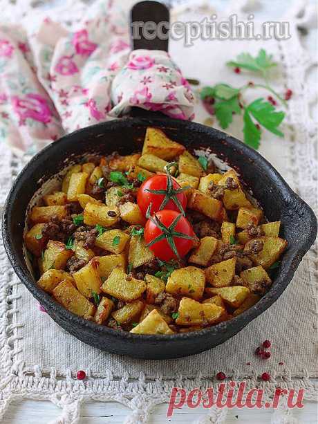 Жареный картофель с фаршем | Кулинарные рецепты с фото на Рецептыши.ру