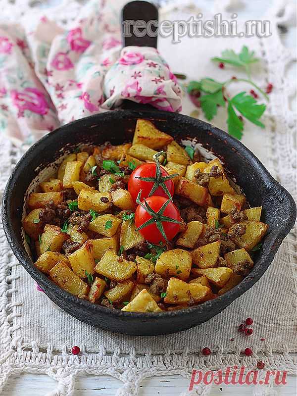Жареный картофель с фаршем | Кулинарные рецепты с фото на Рецептыши.ру