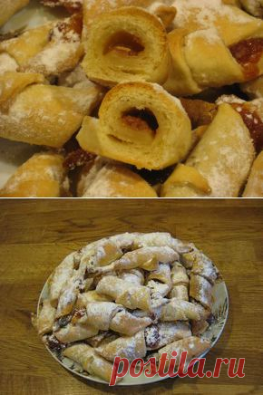 Легкие рецепты для вкуса жизни » Рогалики с вареньем из простого слоеного теста