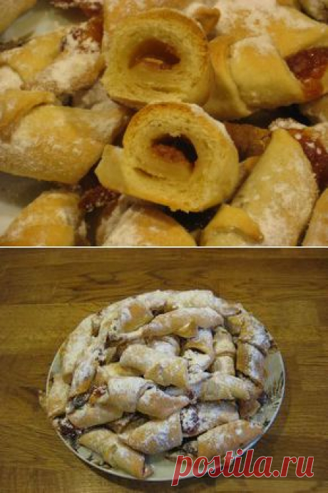 Легкие рецепты для вкуса жизни » Рогалики с вареньем из простого слоеного теста