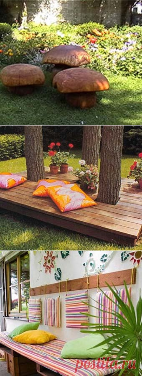 Уютные скамейки из дерева — 6 соток