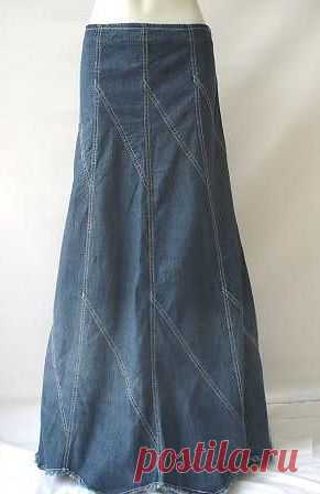 Long Denim Skirts | costuras