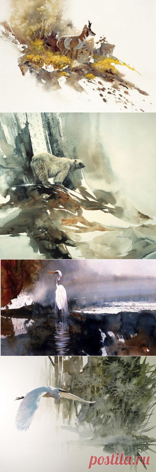 Morten E. Solberg. Животные акварелью