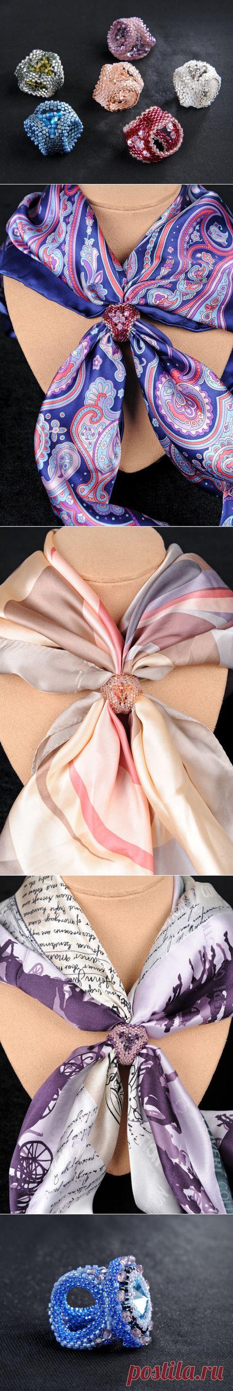 Зажимы для платка (простые) | biser.info - всё о бисере и бисерном творчестве