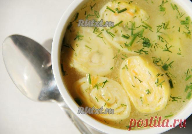 Вкусный куриный суп с сырными рулетиками (рецепт с фото) | RUtxt.ru