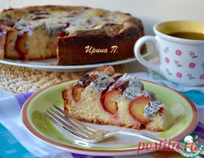 Сливовый пирог с заливкой "Маковка" – кулинарный рецепт