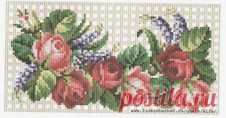 Очешник с викторианскими цветами, вышитыми крестиком