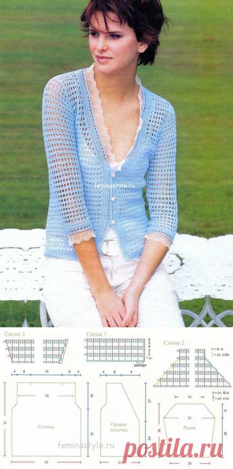 Вязание крючком жакета в английском стиле / Рукоделие / Домоводство / Женские секреты / Женский стиль