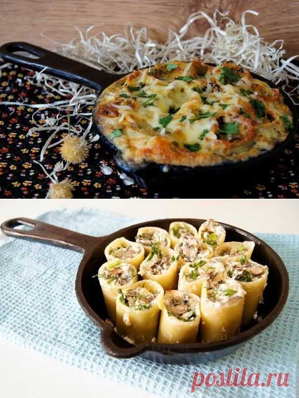 Каннеллони с грибами и брынзой