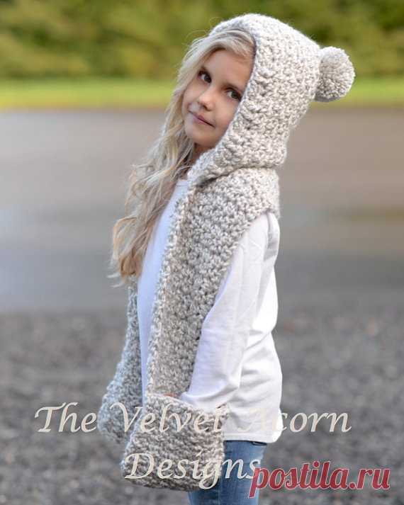 Crochet PATTERN-The Summit Hooded Scarf 12/18 by Thevelvetacorn