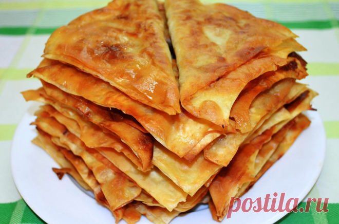 Ленивые чебуреки с лавашем и мясным фаршем