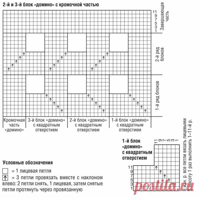 Как вязать в технике «домино»