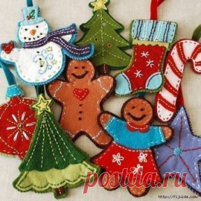 Шьем новогодние игрушки из фетра