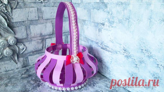 Корзинка своими руками из пластиковой бутылки и фоамирана