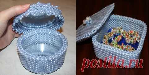 шкатулка, обвязанная бисером