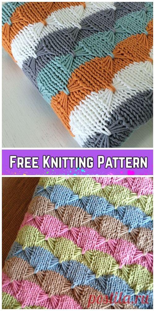 Knit Butterfly Stitch Blanket Free Knitting Pattern -Treetops Baby Blanket by Darlene Dale