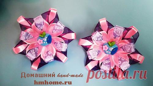 Бантик для волос из лент - Домашний hand-made