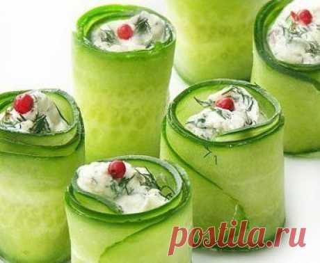 Закуски из длинноо огурца