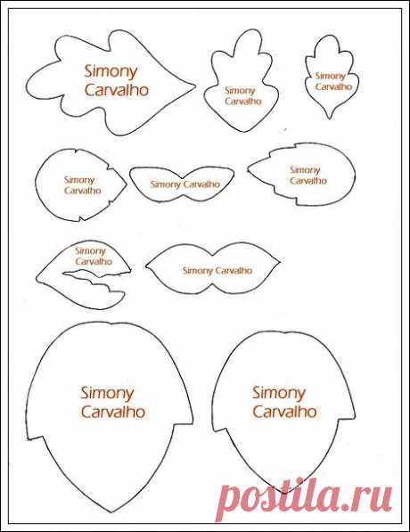 Листочки из фетра