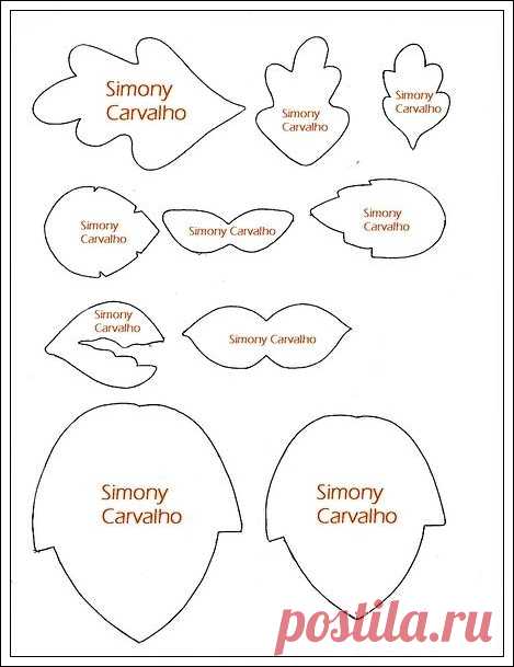 Листочки из фетра