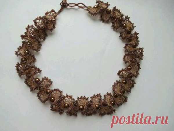 Ожерелье огалала "Кофе-шоколад"