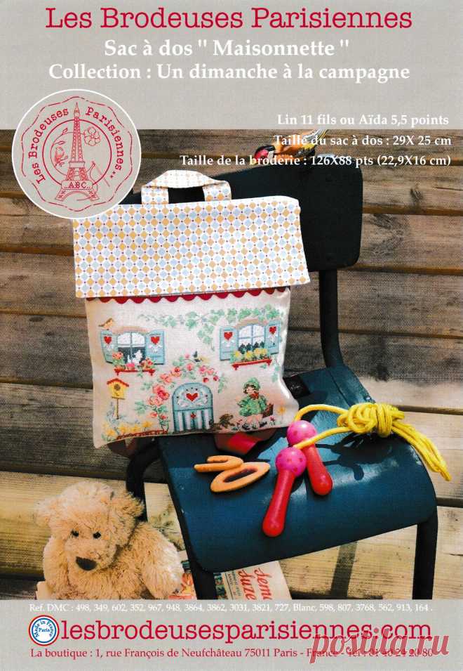 Вышивка крестом Sac a dos Maisonnette, Рюкзачок Домики