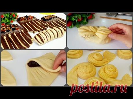 ТОП-4 КРАСИВЫЕ БУЛОЧКИ/ ВКУСНЫЕ ВОЗДУШНЫЕ БУЛОЧКИ НА КАНАЛЕ MAZZALI OSHXONA/ РЕЦЕПТЫ КУЛИНАРИЯ