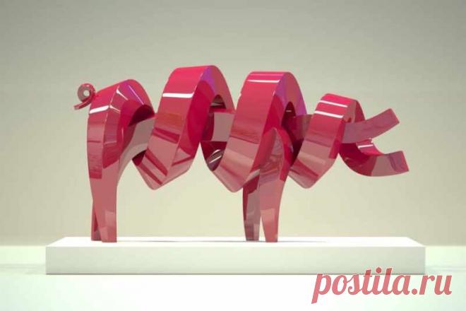 Спиралевидные животные и люди из металла. Lee Sangsoo (скульптуры) - Художники, фотографы и скульпторы со всего света Ли Сангсу (Lee Sangsoo) кует скульптуры разноцветных спиралевидных животных и людей, фламинго, собак, попугаев и других существ, из длинных полосок металла