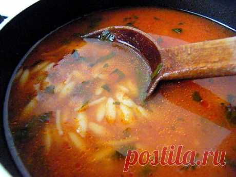Блог.ру - turkishkitchen - Доматесли шехрие чорбасы (томатный суп с лапшой)