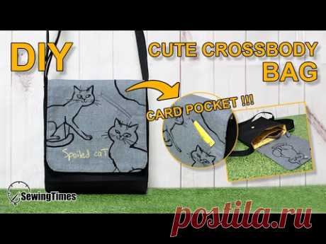 DIY Cute Crossbody Bag | 크로스백 가방만들기 | Small messenger bag tutorial | Simple bag designs[sewingtimes] - YouTube