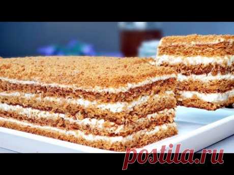 ШИКАРНЫЙ Медовик со сметанным кремом за 15 минут! САМЫЙ Простой и ВКУСНЫЙ рецепт! Медовый торт!🍯