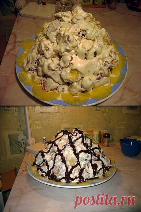 Торт САНЧО-ПАНЧО с бананами и ананасами .