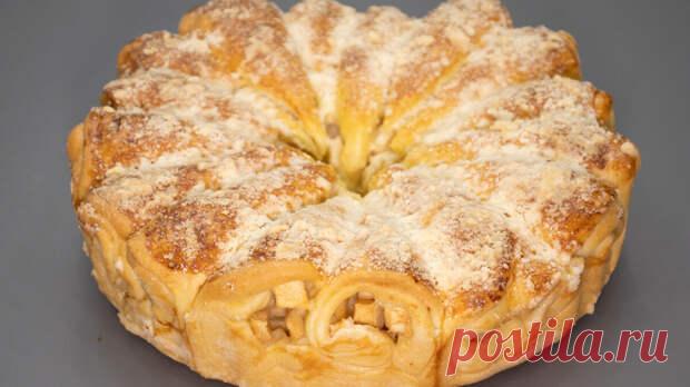 Сегодня будем печь отрывной пирог «Яблочные рожки». Он получается очень мягким, воздушным и легко разбирается на порции. ИНГРЕДИЕНТЫ: Тесто:: молоко - 200 мл сахар - 1 ст.л. дрожжи сухие - 5 г растительное масло - 3 ст.л. яйцо - 1 шт. соль - 1/3 ч.л. сливочное масло - 50 г мука - 420-450 г - 22 января - 43016186404 - Медиаплатформа МирТесен