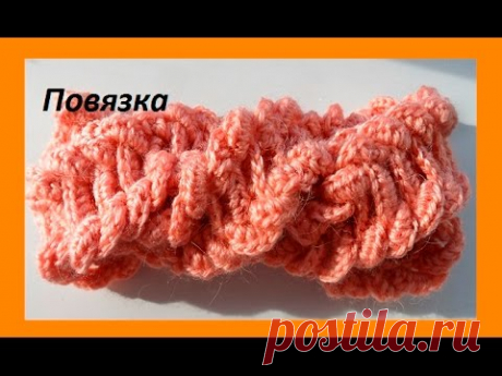 Оригинальная  повязка на голову - Crocheted headband (узор#80)