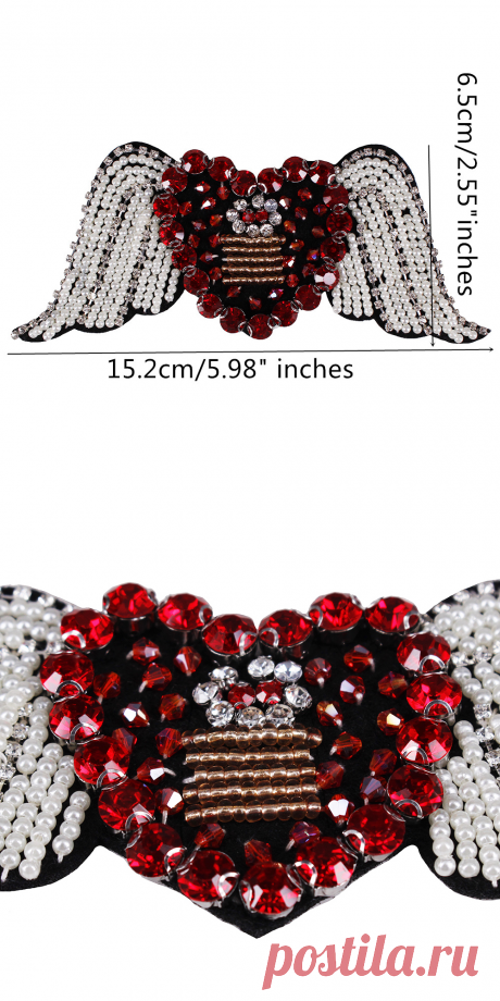 10 шт ремесленных сердце с крыльями Бисер Нашивки Вышивка аппликация шить на значок одежды Украшенные Вышивание Интимные аксессуары th601 купить на AliExpress