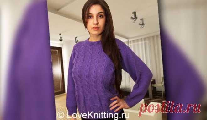Сиреневый пуловер | Loveknitting.ru