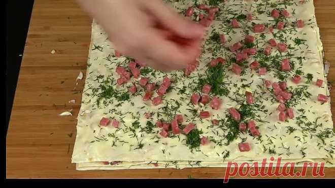 Лёгкая закуска из лаваша.