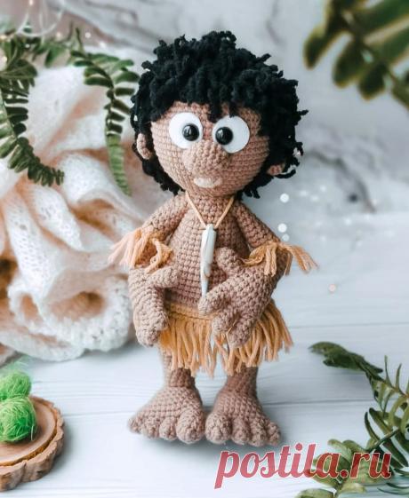PDF Чунга и Чанга крючком. FREE crochet pattern; Аmigurumi doll patterns. Амигуруми схемы и описания на русском. Вязаные игрушки и поделки своими руками #amimore - кукла, куколка, африканец, абориген, мальчик.